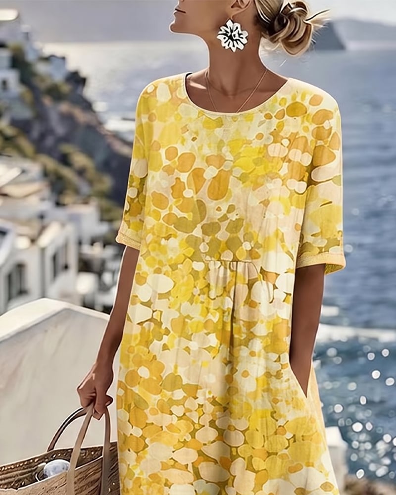 Jurk met print, losvallend model