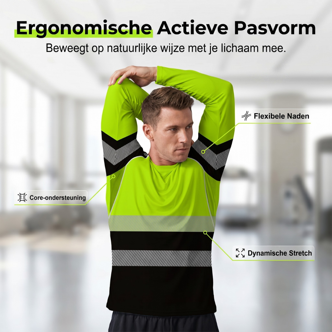 Edo | Sportieve heren-longsleeve – vochtafvoerend, met subtiele print, voor actieve dagen