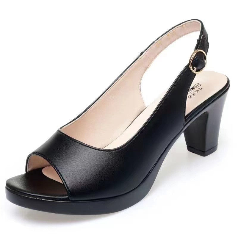 Kristin - Orthopedic, elegant high-heeled sandals with a fish-mouth design