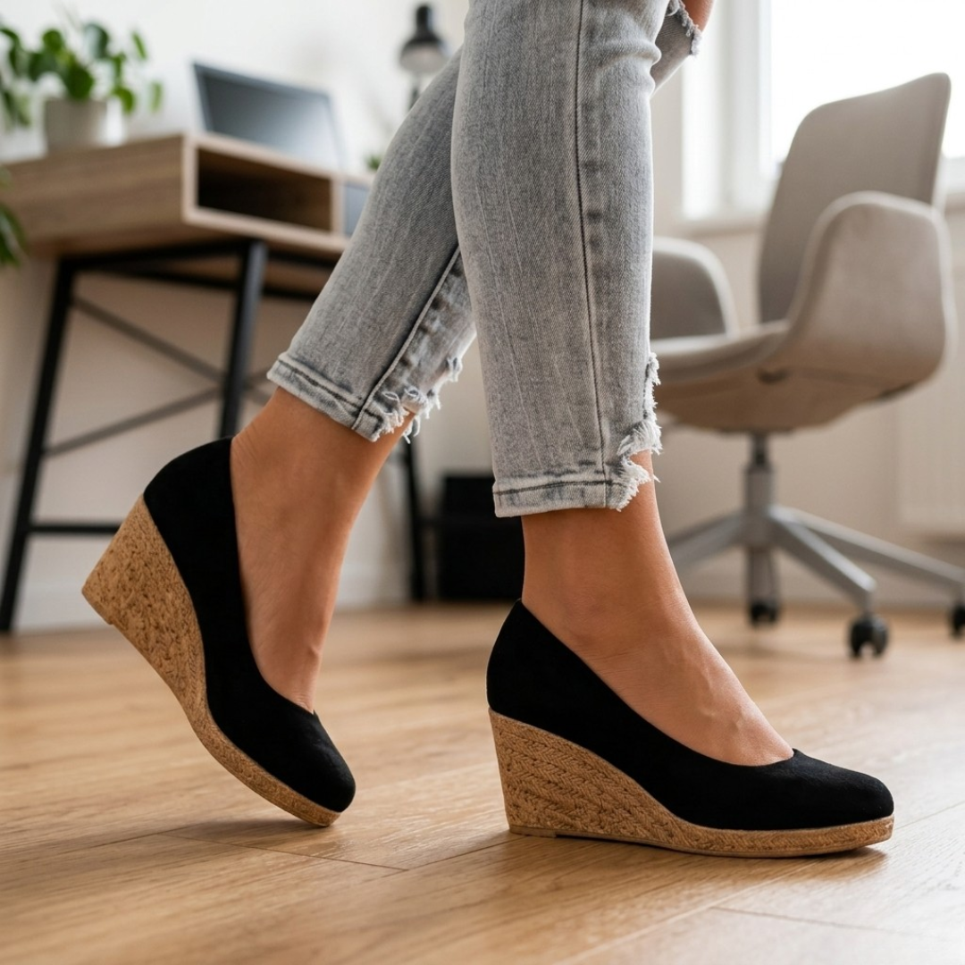 Dorothe - Black Low-Heeled Pumps