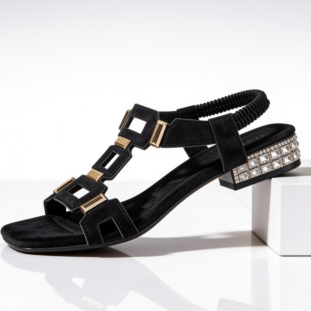 Odette | Sandalen met kristallen hak
