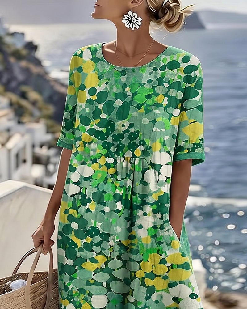 Jurk met print, losvallend model