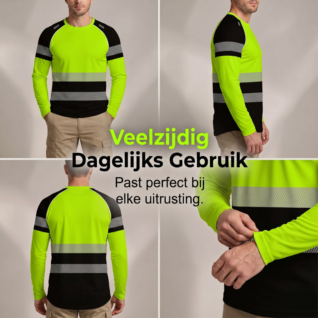 Edo | Sportieve heren-longsleeve – vochtafvoerend, met subtiele print, voor actieve dagen