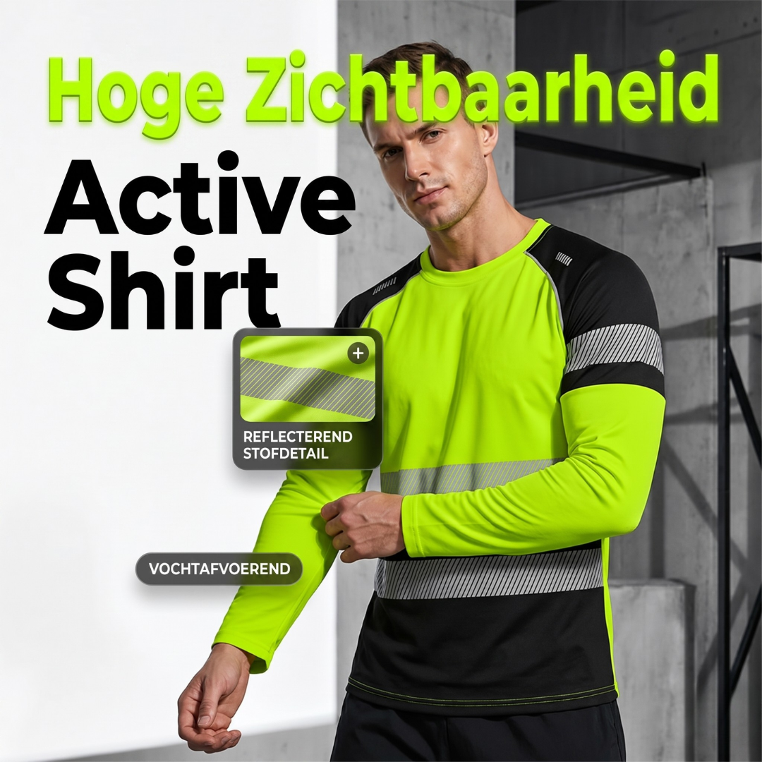 Edo | Sportieve heren-longsleeve – vochtafvoerend, met subtiele print, voor actieve dagen