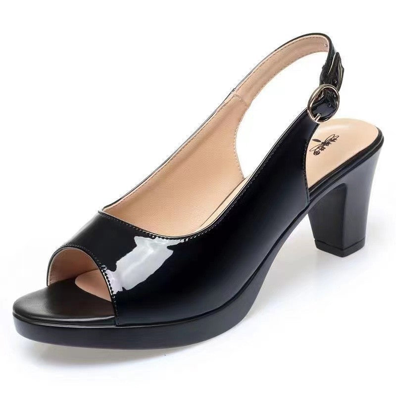 Kristin - Orthopedic, elegant high-heeled sandals with a fish-mouth design