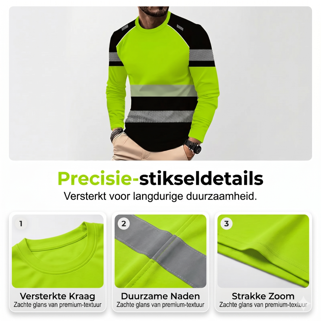 Edo | Sportieve heren-longsleeve – vochtafvoerend, met subtiele print, voor actieve dagen