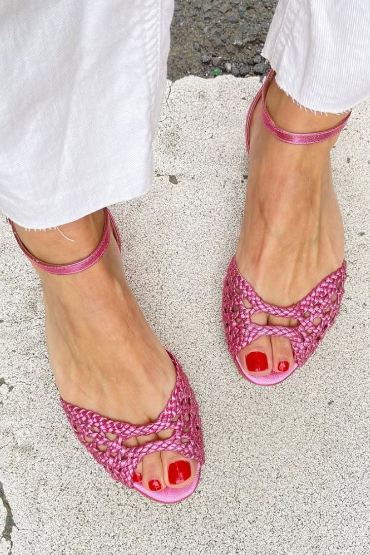 Isadora | Goudkleurige gevlochten sandalen
