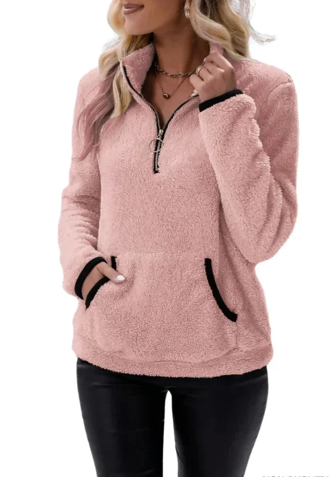 Harper Zachte Pullover met Sherpa-textuur