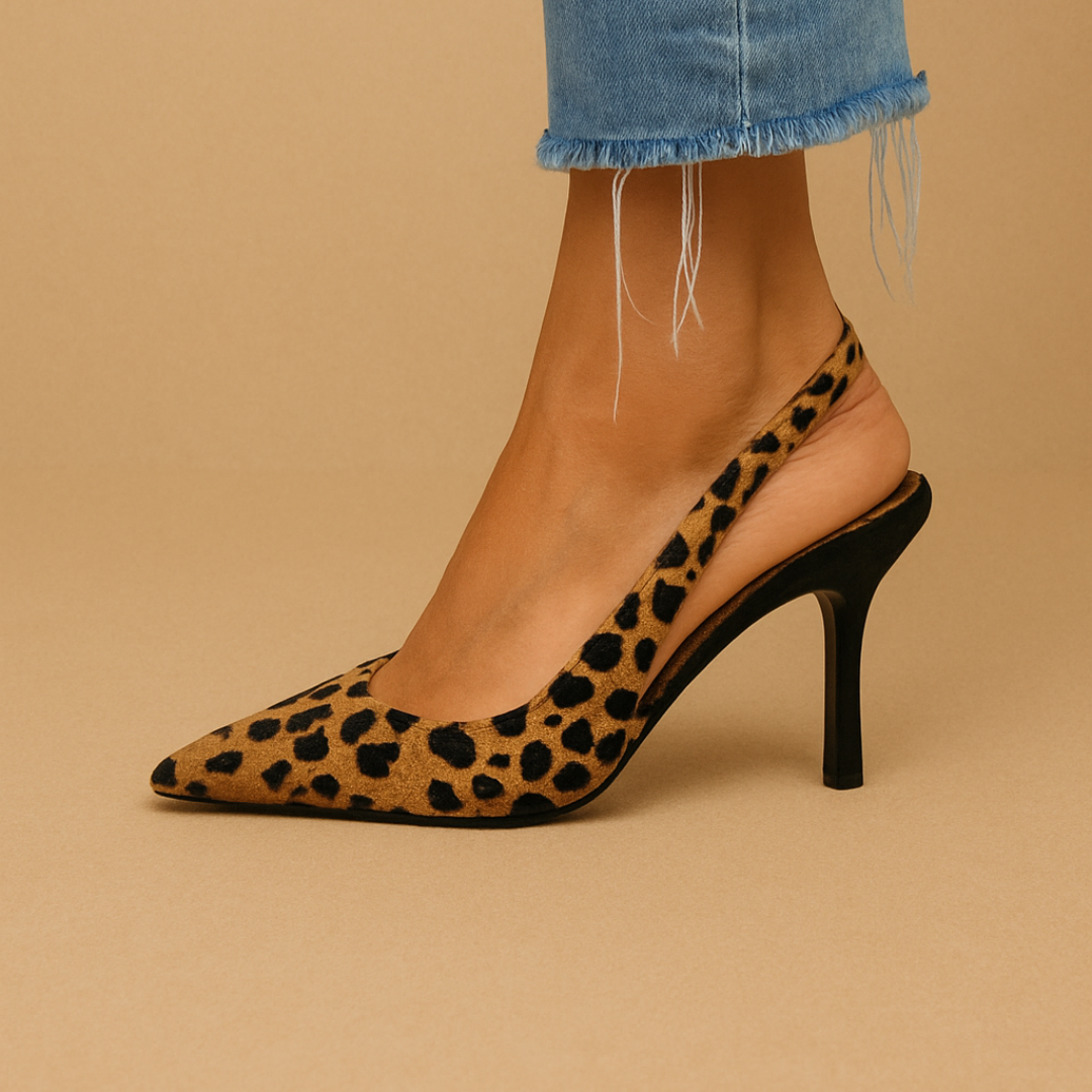 Trendy Leopard Pattern Slingback Shoes