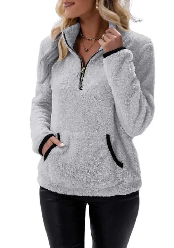 Harper Zachte Pullover met Sherpa-textuur