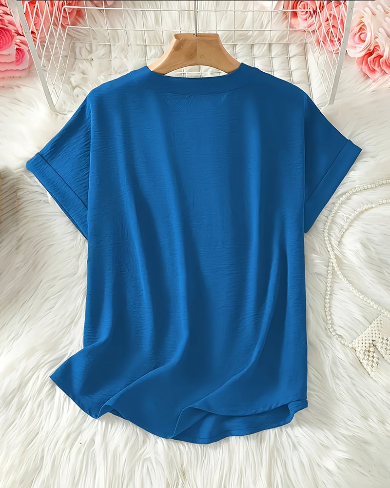 Nichole - Women's Solid-Color Casual Blouse