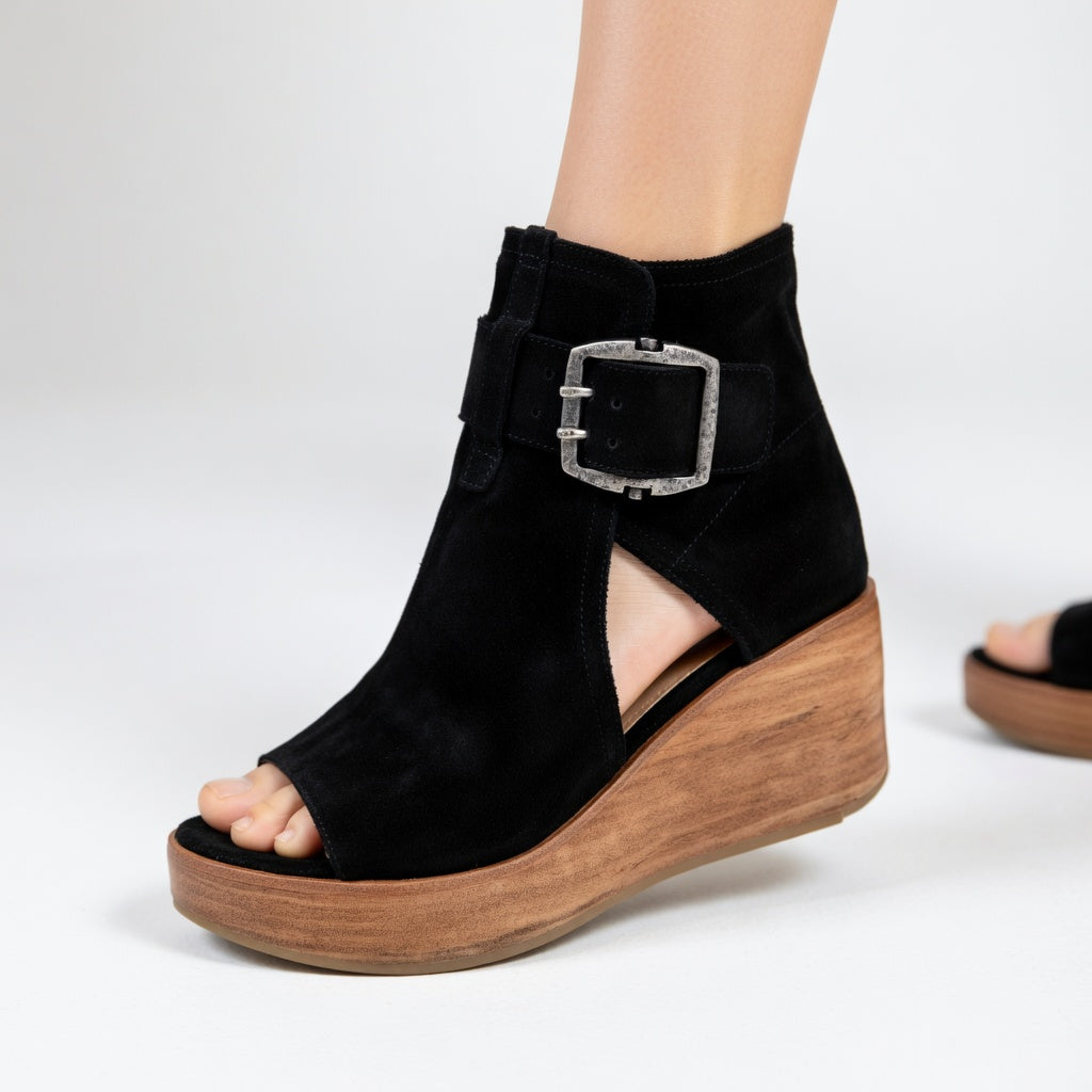 Orélisse™ — Modern-style open-toe wedge ankle boots