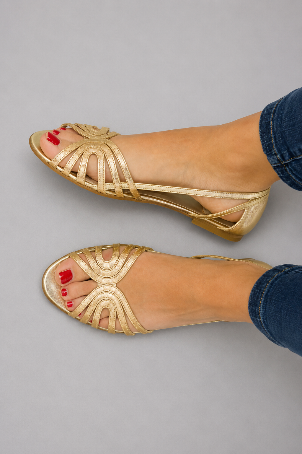Éléonore | Gouden sandalen 'Zomerlicht'