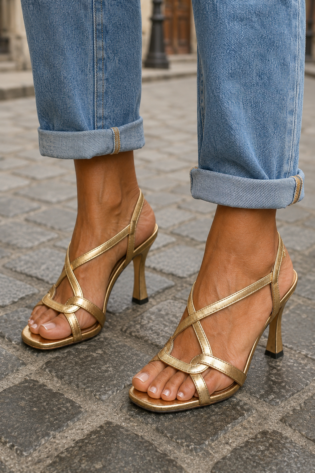 Elisabetta | Gouden sandalen met zomerse charme