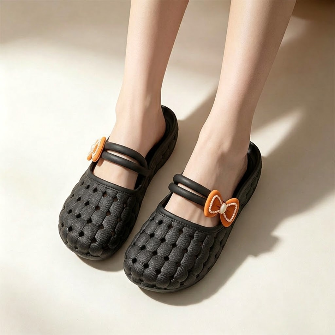 Norene™ | Ademende orthopedische sandalen met opengewerkte strikversiering