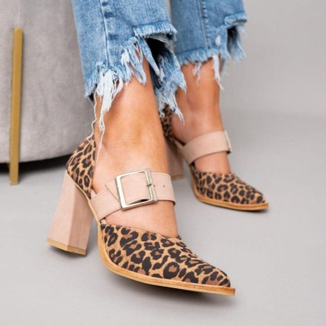 Avano Leopard Suede Heels