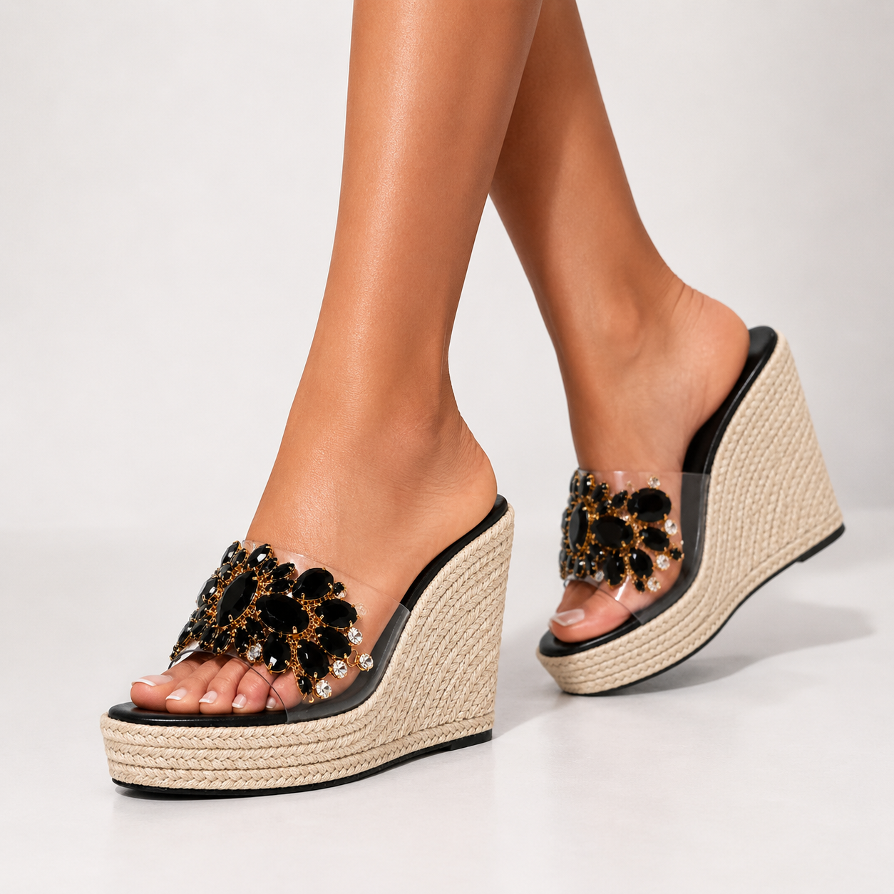 Isabella | Crystal-sneakers met sleehak