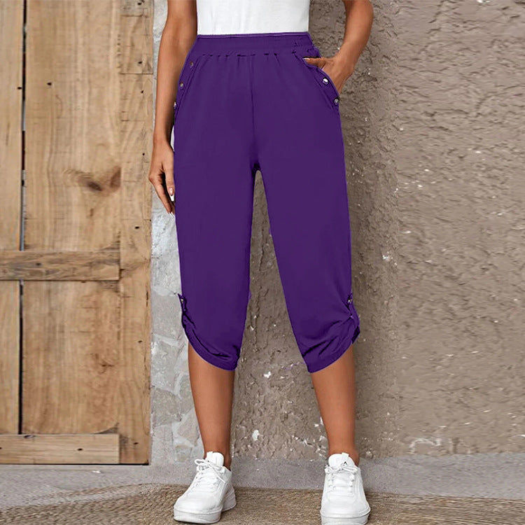 Modieuze Casual Elastische 7/8-Broek