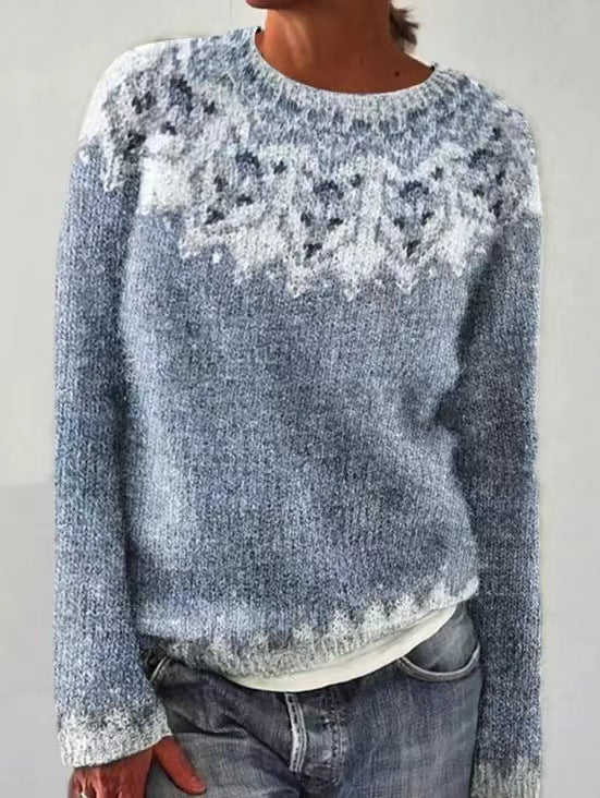 Gebreide Retro Sweater met Patroon