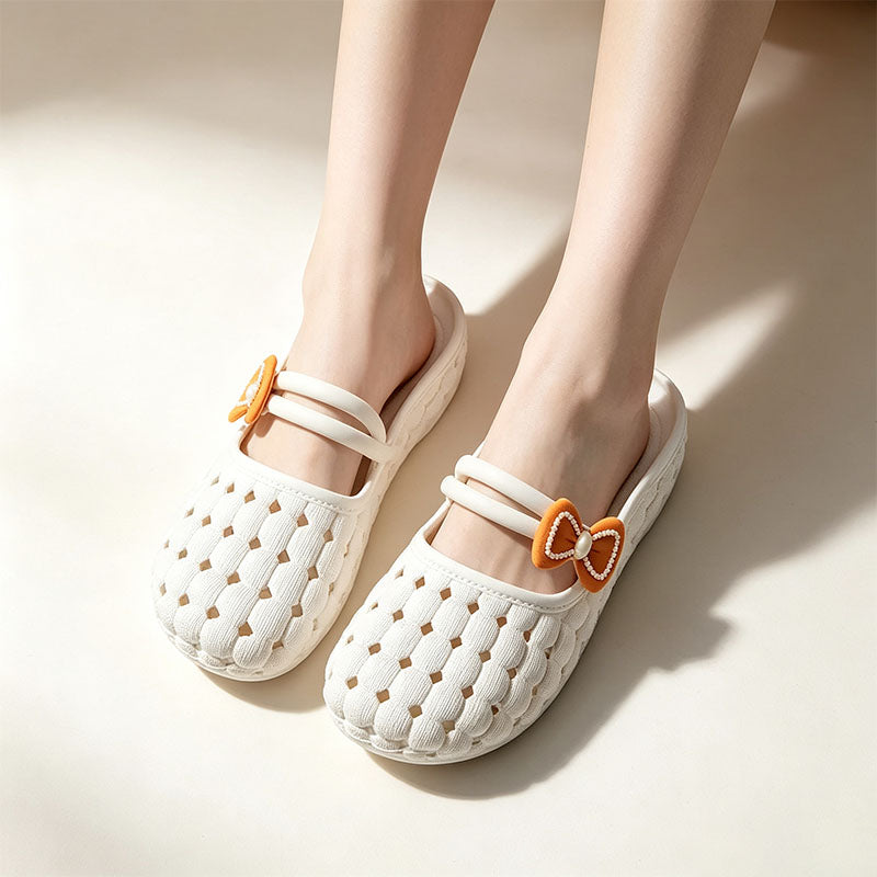 Norene™ | Ademende orthopedische sandalen met opengewerkte strikversiering