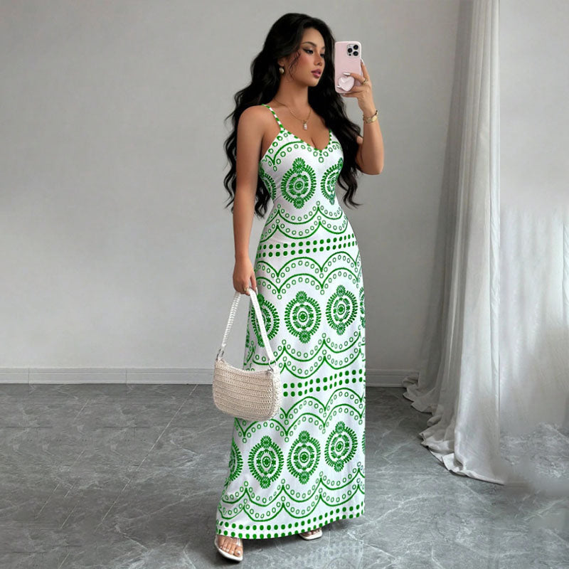 Aris™ | Retro jurkje met geometrische print en slanke pasvorm