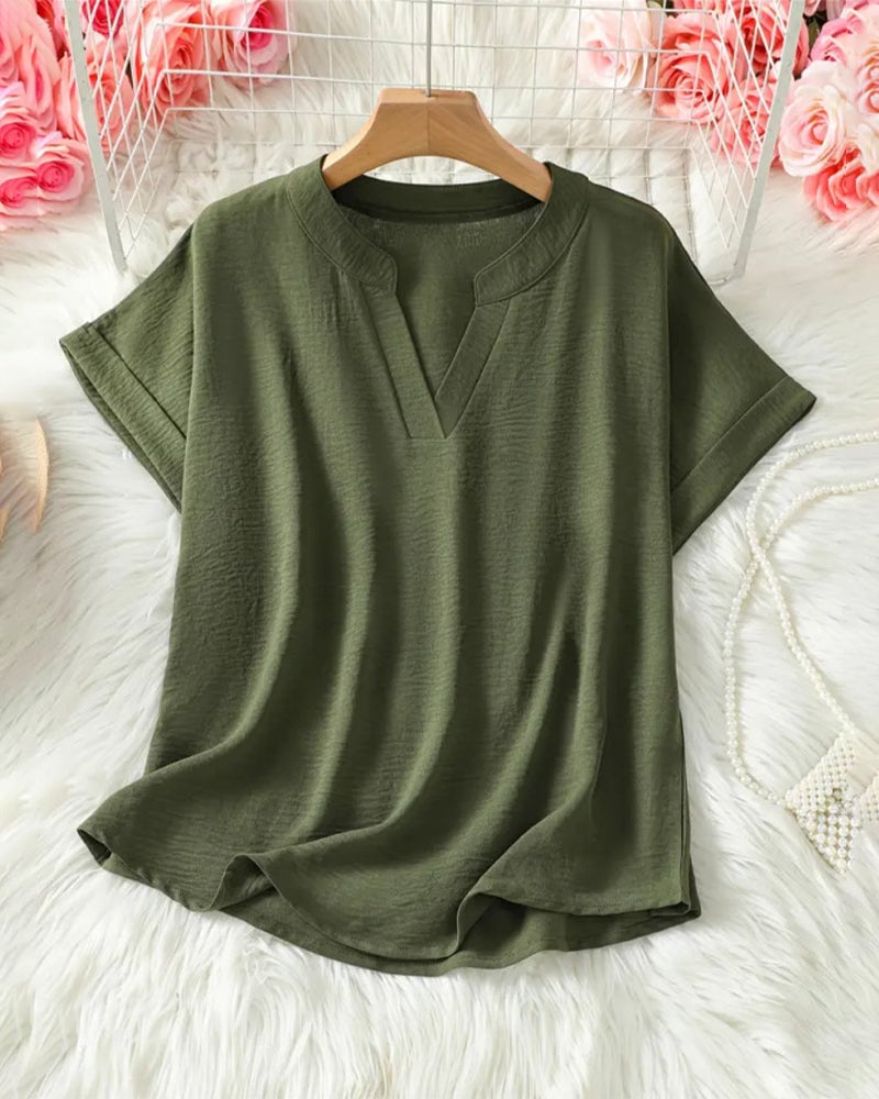 Nichole - Women's Solid-Color Casual Blouse
