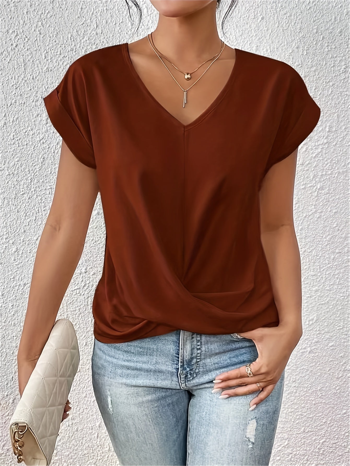 Cleo™ | Casual T-shirt met sweetheart halslijn