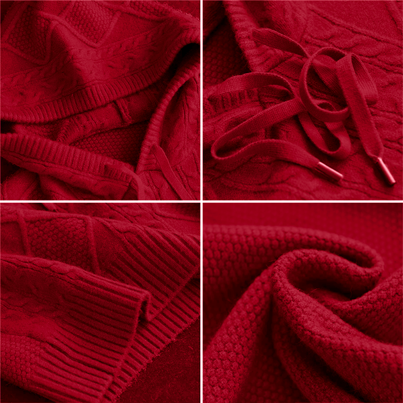 Jacquard Gebreide Capuchontrui