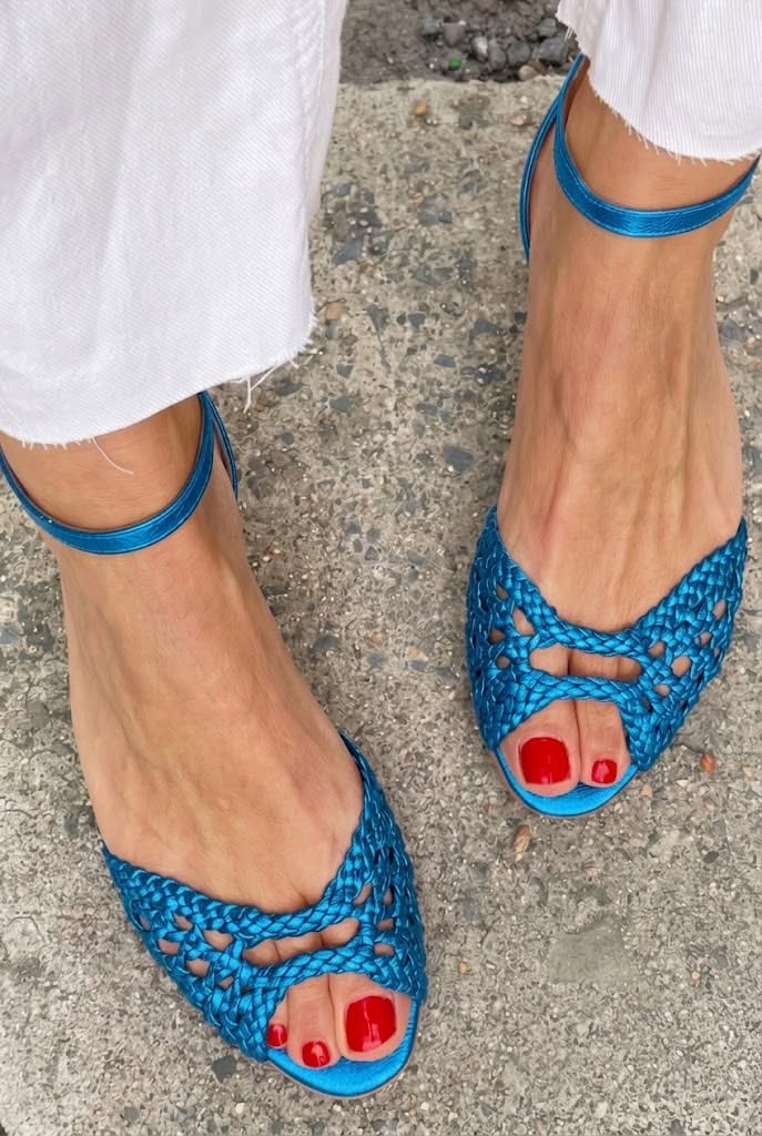 Isadora | Goudkleurige gevlochten sandalen