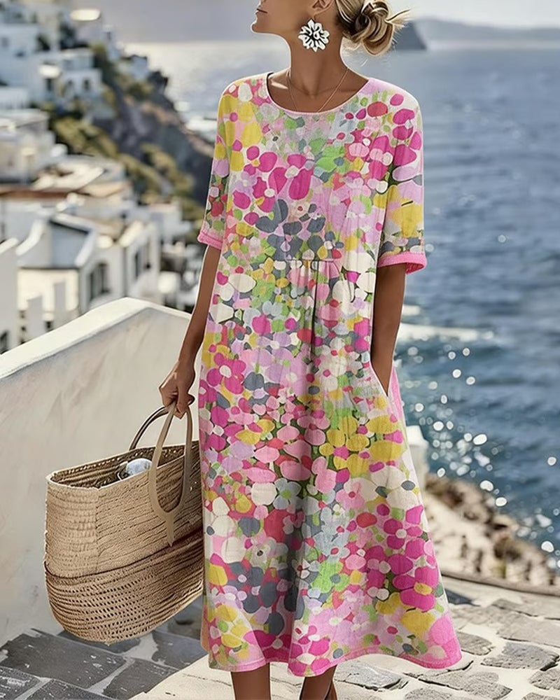 Jurk met print, losvallend model