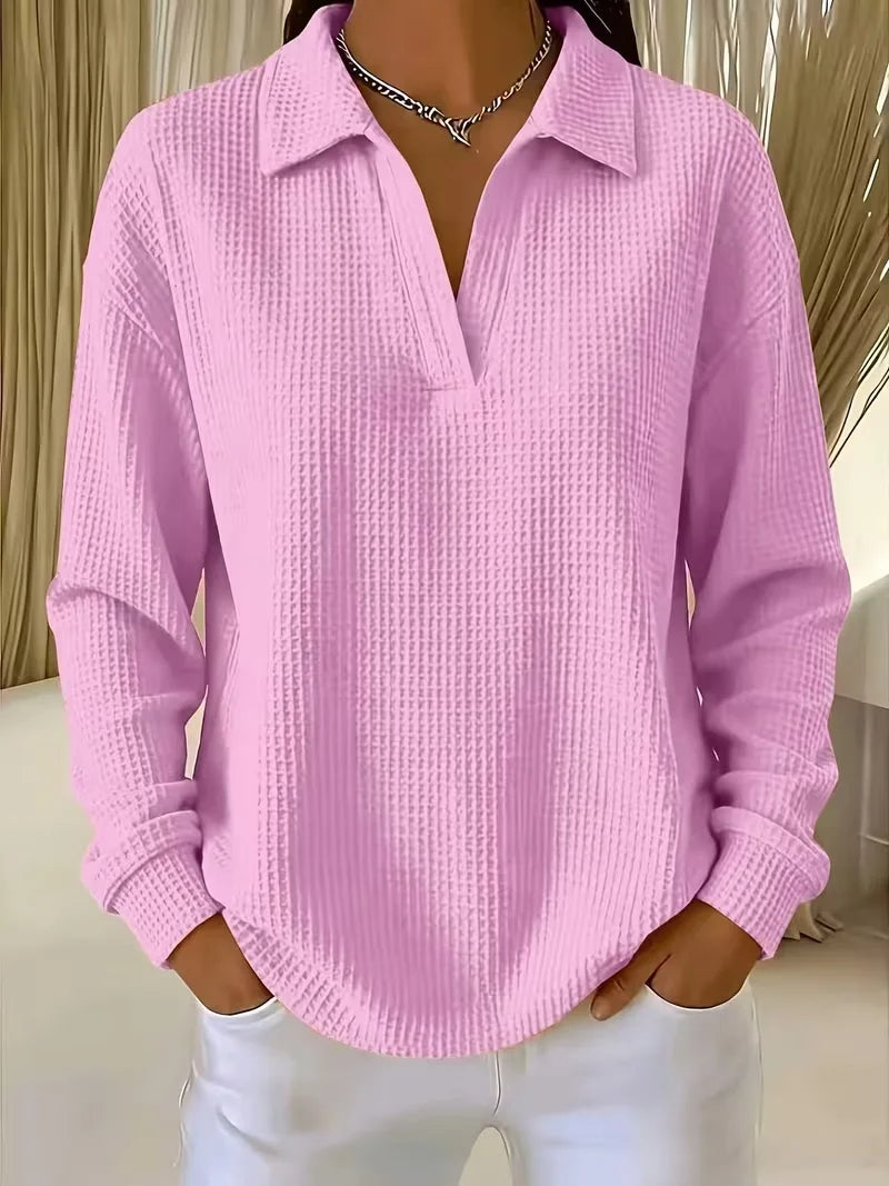 Lumi™ | Casual dames-sweatshirt met wafelpatroon voor de herfst en winter