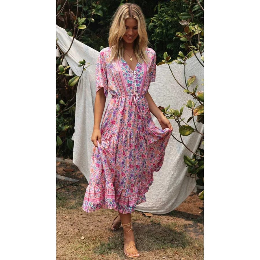 Juul™ Landelijke Ibiza Style Jurk Lang