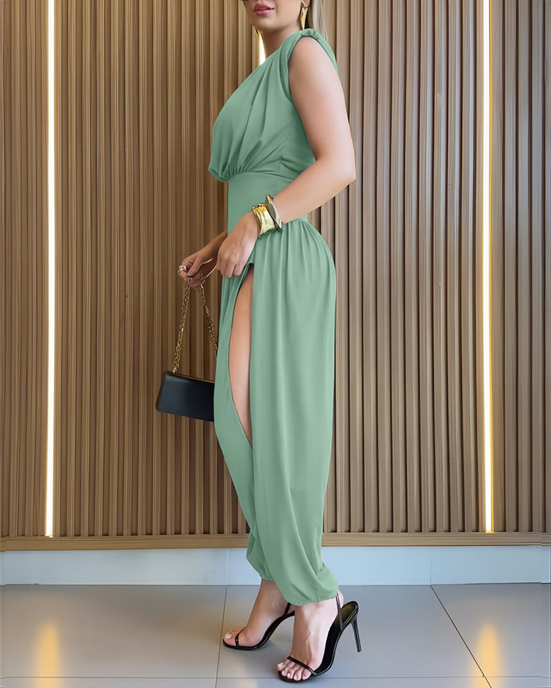 Mariella™ | Casual jumpsuit met uitgesneden rug en gerimpelde details