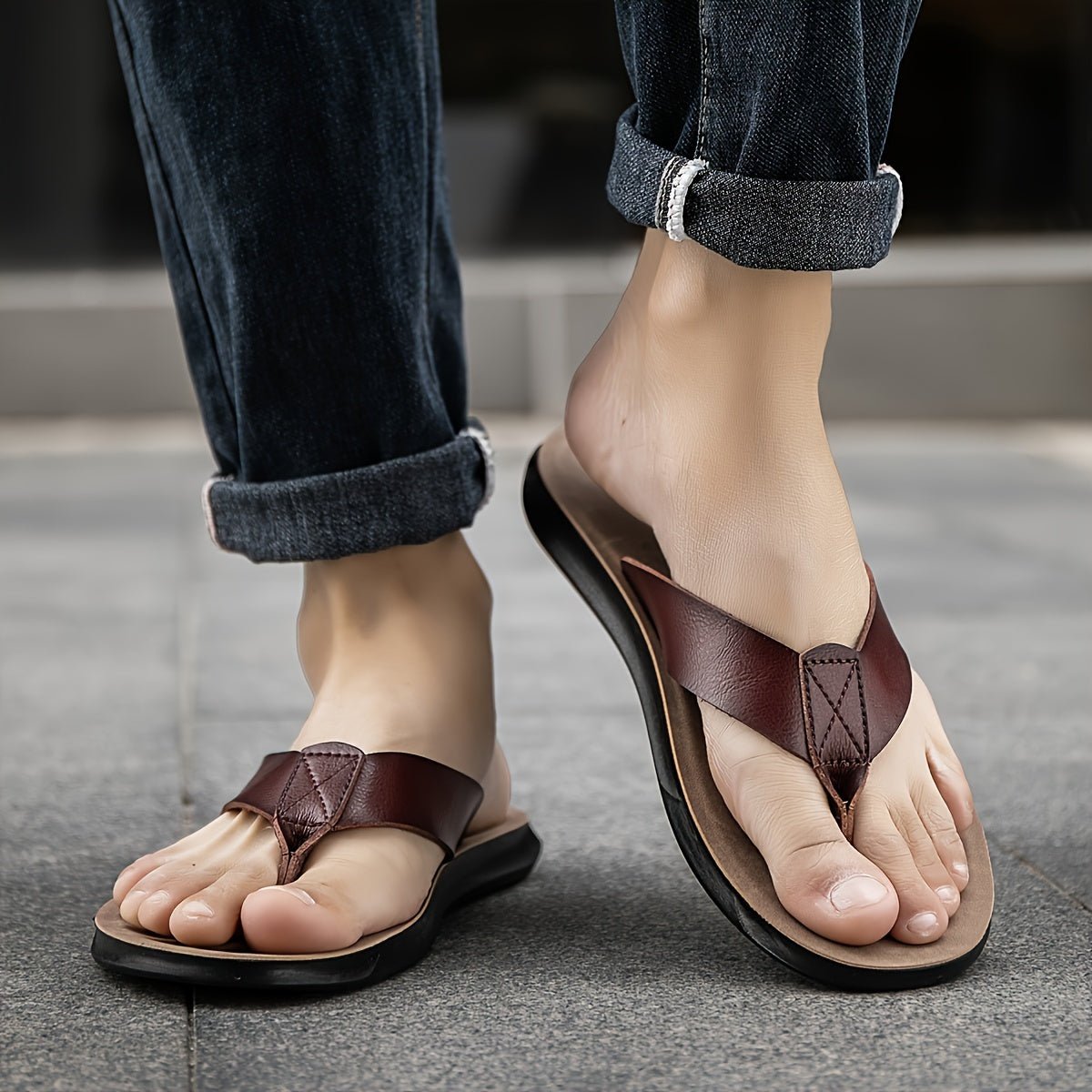 Marcel Klassieke Heren Slippers met PU Zool
