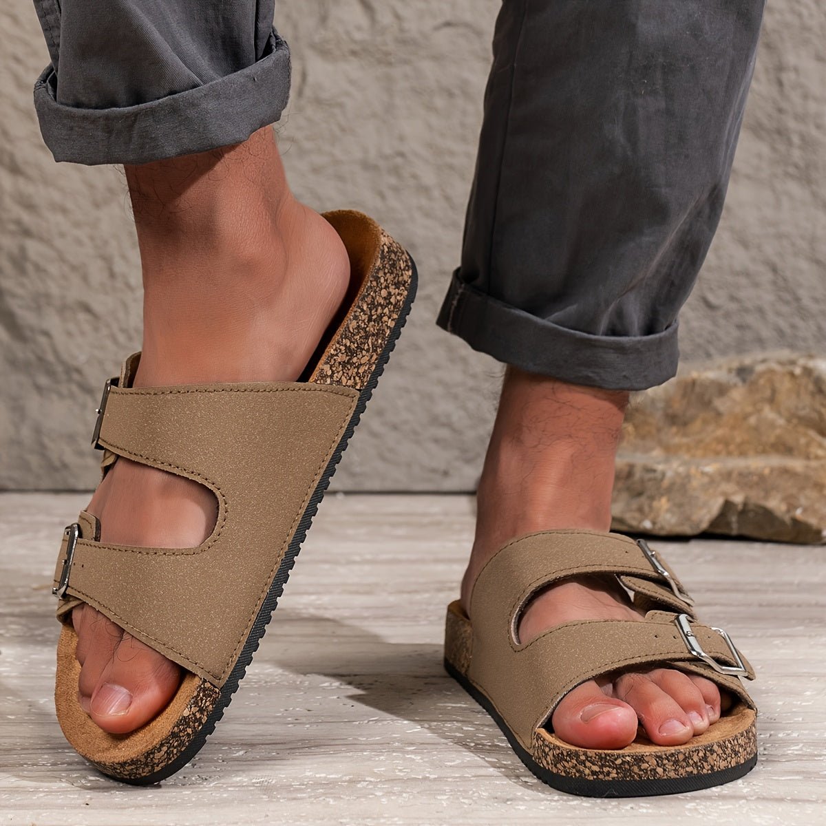 Nicolas Verstelbare Heren Sandalen met Antislipzool