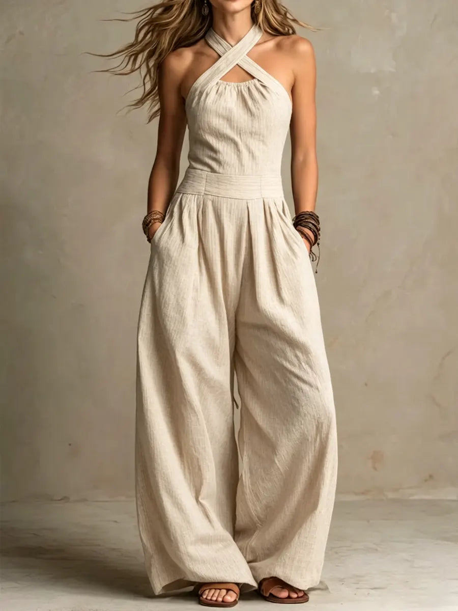 ADRIANA – Elegante jumpsuit met gekruiste halslijn