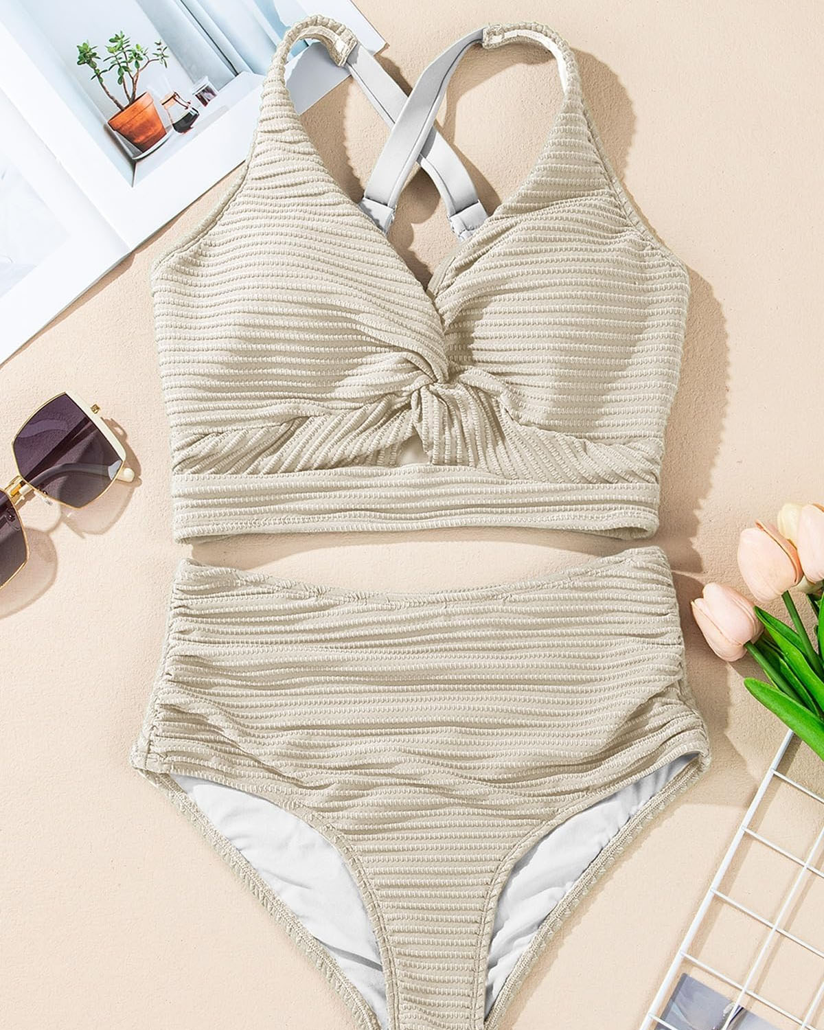Ribbed Twist Bikini Set