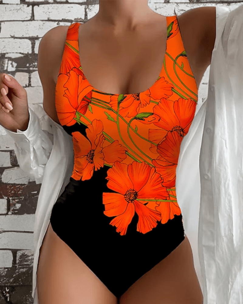 Trendy Badpak met Bloemenprint