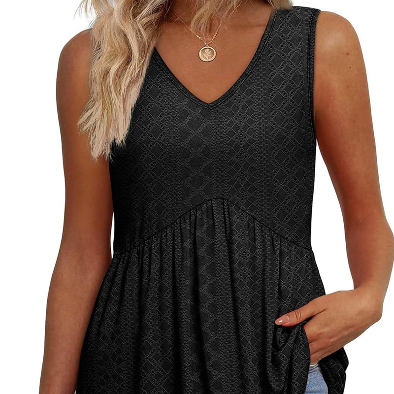 Anna | Casual mouwloze top voor dames met V-hals, volant en bloemenprint