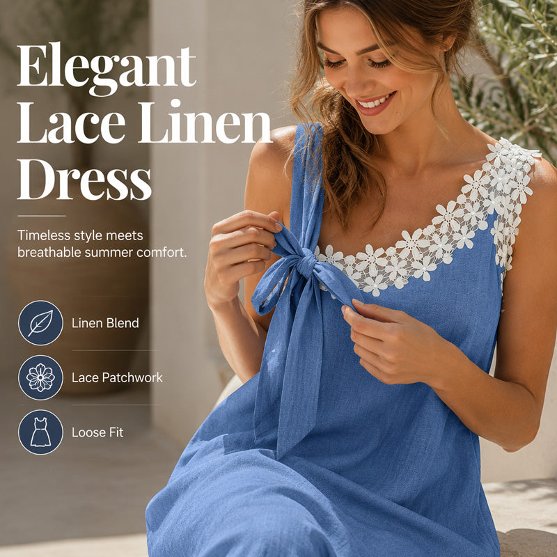 Bellami™ | Zomerfavoriet  Elegante kanten jurk met strikdetail op de schouder