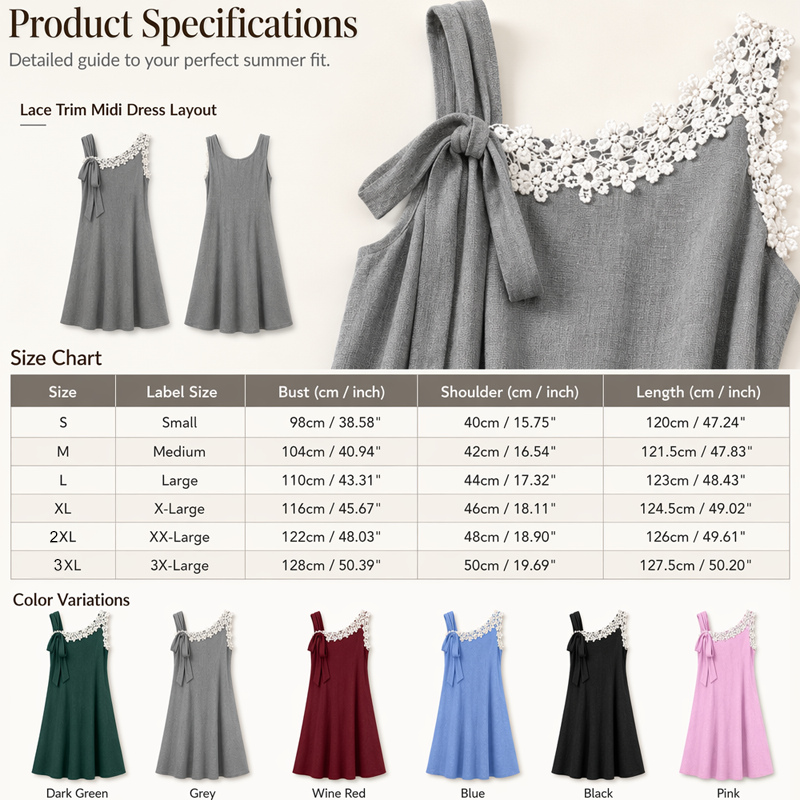 Bellami™ | Zomerfavoriet  Elegante kanten jurk met strikdetail op de schouder