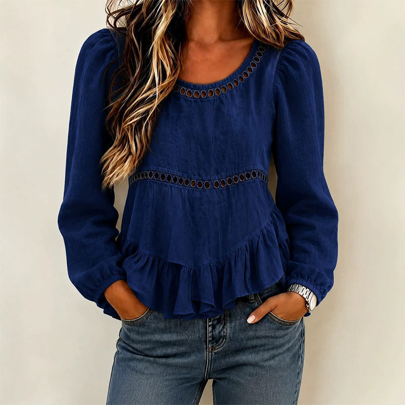 Tesa™ | Casual damesblouse met pofmouwen