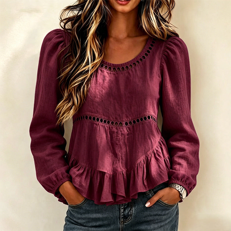 Tesa™ | Casual damesblouse met pofmouwen