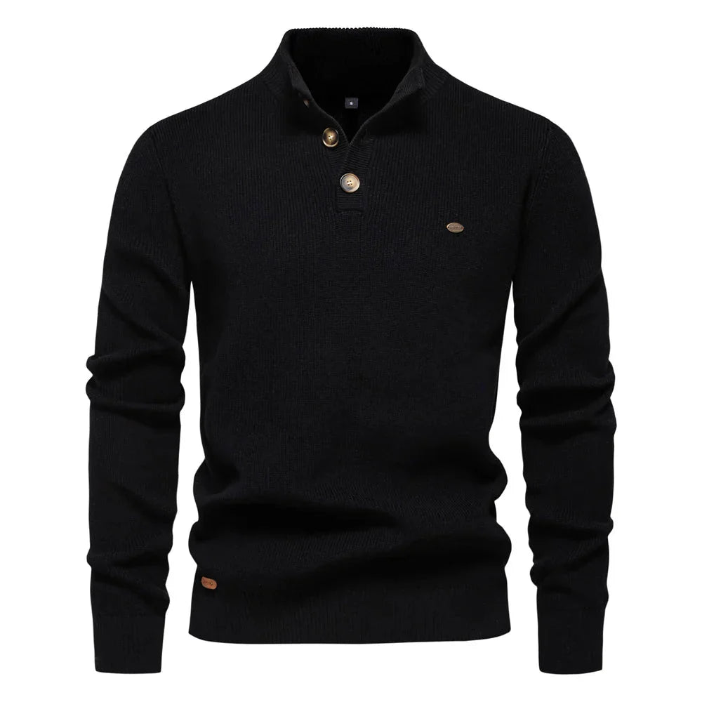Michiel | Heren Trui Met Knoopdesign