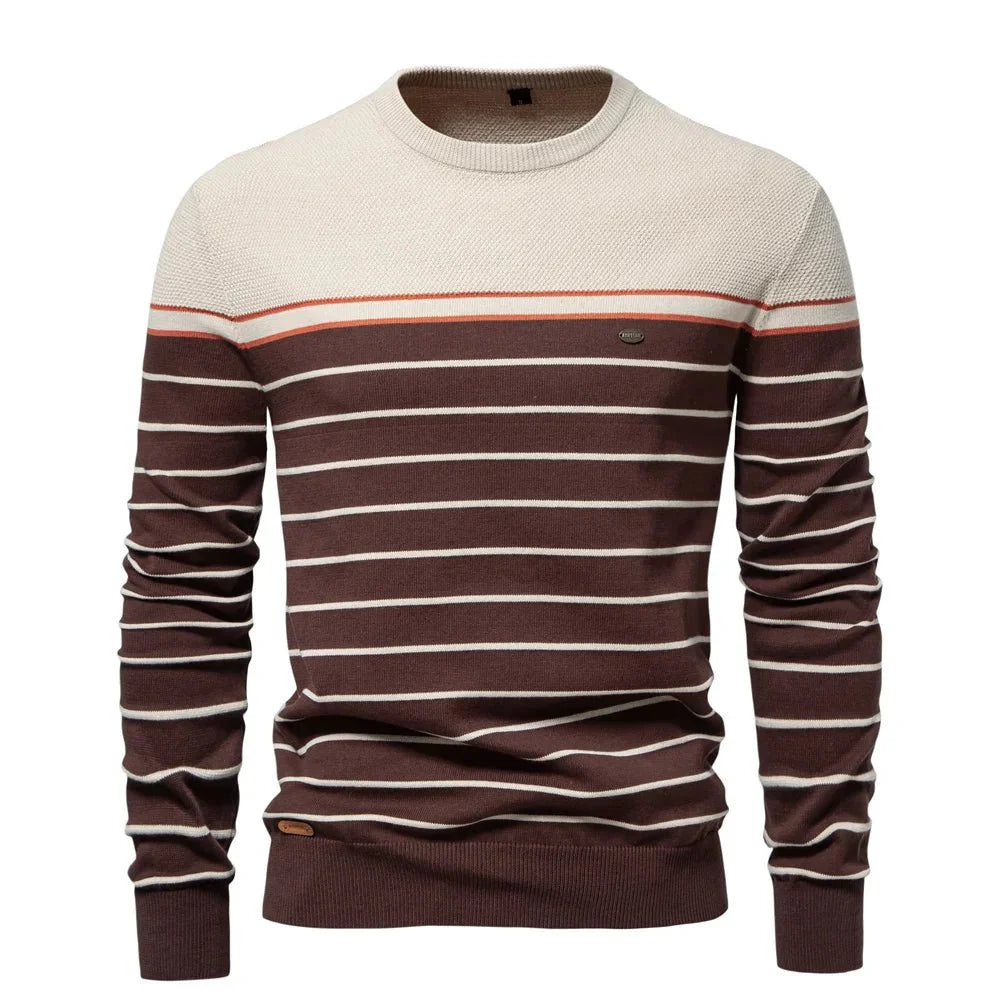 Sebastian | Heren Trui Met Streepdesign