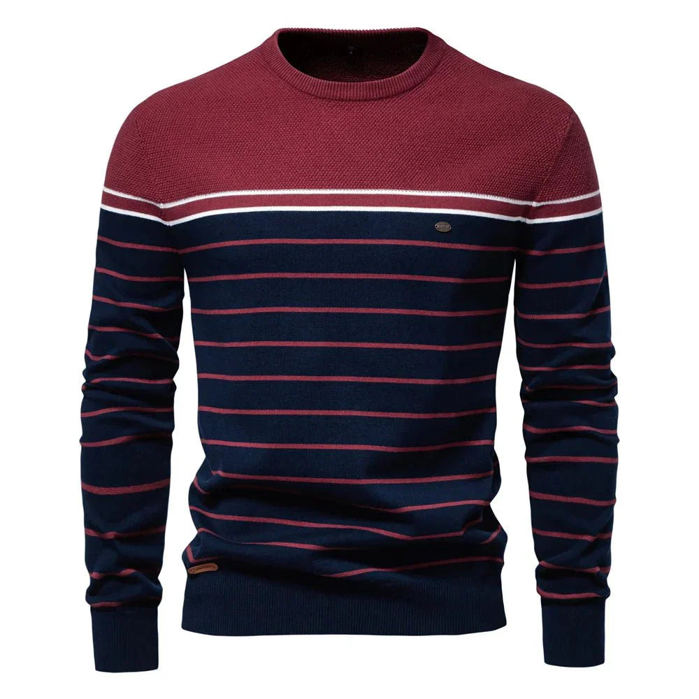 Sebastian | Heren Trui Met Streepdesign