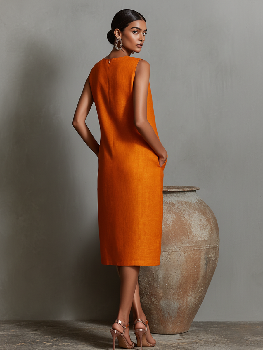 Maureen™ | Midi-jurk met zakken